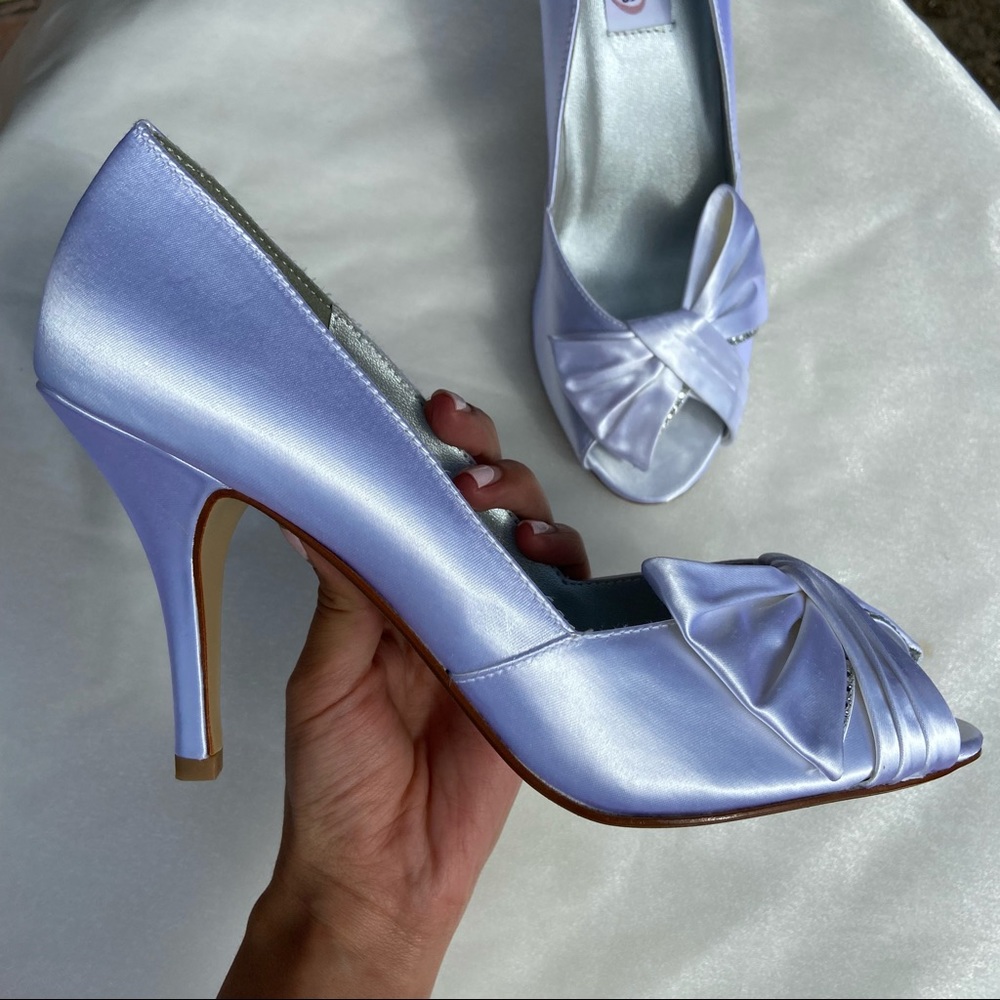 White heels by Dyeables in “Liv”